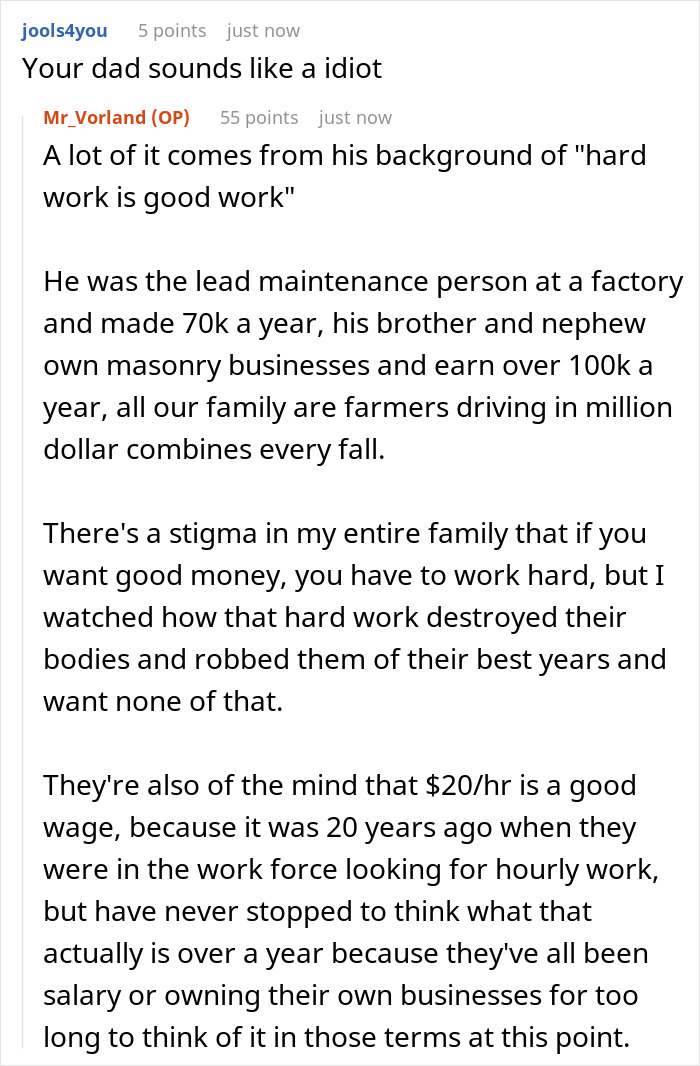 Dad Is Finally Made To Realize How ‘Out Of Touch’ With Reality He Was As His Son’s Job Pays More Than The Factory Jobs He’s Been Pushing On Him Dad Is Finally Made To Realize How ‘Out Of Touch’ With Reality He Was As His Son’s Job Pays More Than The Factory Jobs He’s Been Pushing On Him