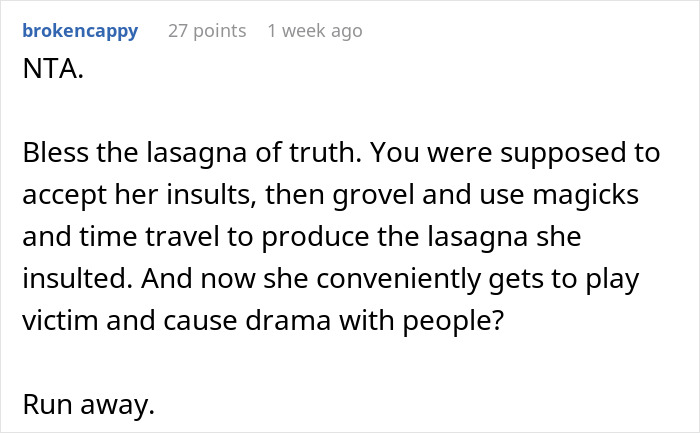 Woman Mocks GF’s Signature Lasagna, Gets Insulted After She Serves Her A Premade One The Next Time Woman Mocks GF’s Signature Lasagna, Gets Insulted After She Serves Her A Premade One The Next Time