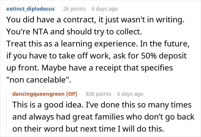 "The Price For Those 3 Days Was Going To Be $840": Babysitter Asks Parents To Still Pay Her For Her Service When They Cancel Last Minute "The Price For Those 3 Days Was Going To Be $840": Babysitter Asks Parents To Still Pay Her For Her Service When They Cancel Last Minute