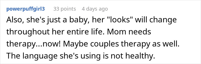 Mom Is Disappointed Her Baby Daughter Looks More Like Her Husband Than Her, Keeps Bashing Her Looks Until Husband Finally Snaps Mom Is Disappointed Her Baby Daughter Looks More Like Her Husband Than Her, Keeps Bashing Her Looks Until Husband Finally Snaps