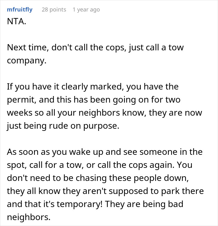 Neighbors Keep Parking In This Person’s Specially Reserved Spot, They Lose Patience And Call The Cops Neighbors Keep Parking In This Person’s Specially Reserved Spot, They Lose Patience And Call The Cops