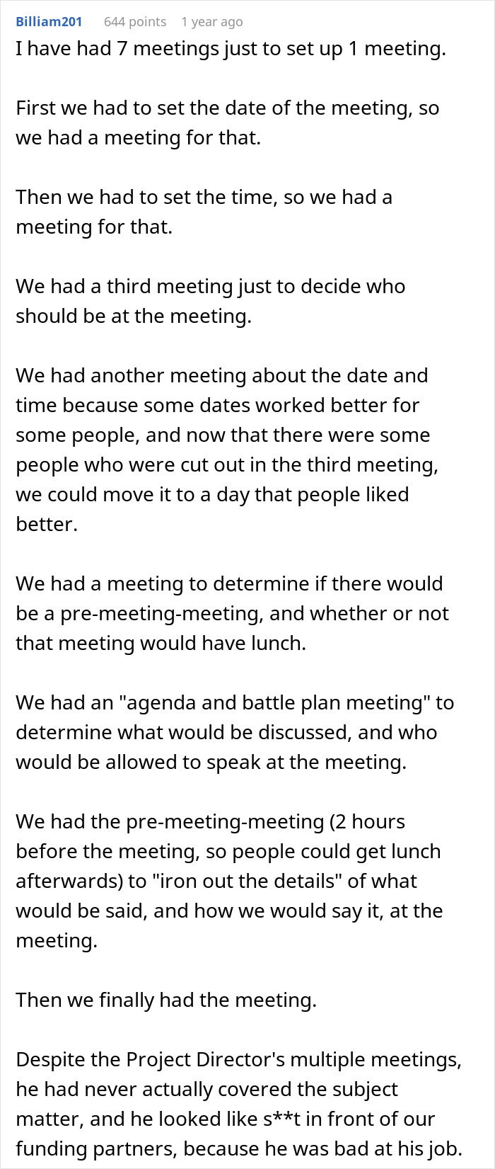 New Director Hosts A Meeting At 8 AM, Despite The Line Manager's Warnings Regarding The Process, Causing Production To Stall