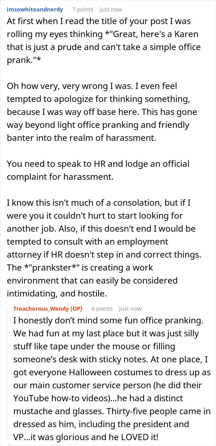 Woman Praised For Standing Up To Obnoxious Office Prankster Making Her “Lose Her Sanity” With All The Pranking Woman Praised For Standing Up To Obnoxious Office Prankster Making Her “Lose Her Sanity” With All The Pranking