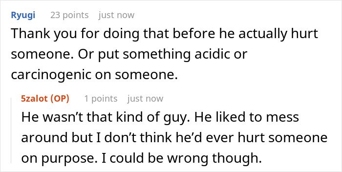 Employee Gets Sweet Revenge On A Manager Who Splashed Windshield Washer Fluid On Their Arm As A Joke Employee Gets Sweet Revenge On A Manager Who Splashed Windshield Washer Fluid On Their Arm As A Joke