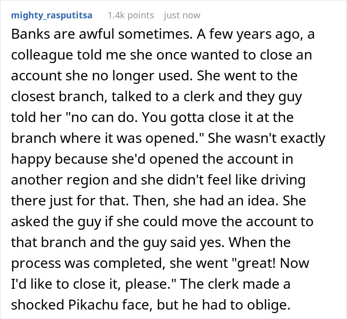Customer Comes Up With A Simple Yet Genius Revenge Plan After Bank Doesn't Let Them Close Their Account For Free