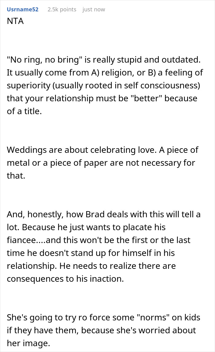 Man Rebels Against Friend's "No Ring No Bring" Wedding Rule After His Girlfriend Of 6 Years Isn't Invited Man Rebels Against Friend's "No Ring No Bring" Wedding Rule After His Girlfriend Of 6 Years Isn't Invited