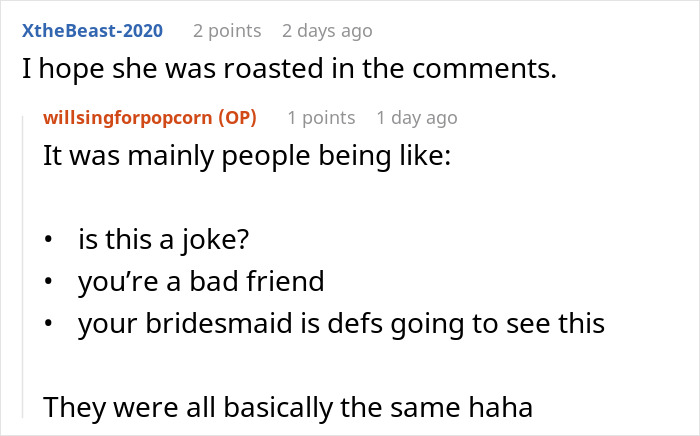 Bride Makes A Post About Her Bridesmaid’s Looks, Wondering What To Do, Gets Destroyed Instead Bride Makes A Post About Her Bridesmaid’s Looks, Wondering What To Do, Gets Destroyed Instead