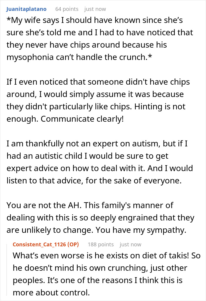 Man Orders Nachos And Causes A Family Fight Because He Couldn’t Get The Hint That His BIL With Autism Would React Badly Man Orders Nachos And Causes A Family Fight Because He Couldn’t Get The Hint That His BIL With Autism Would React Badly