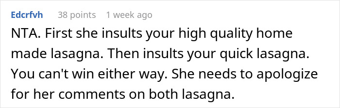 Woman Mocks GF’s Signature Lasagna, Gets Insulted After She Serves Her A Premade One The Next Time Woman Mocks GF’s Signature Lasagna, Gets Insulted After She Serves Her A Premade One The Next Time