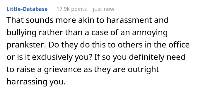 Woman Praised For Standing Up To Obnoxious Office Prankster Making Her “Lose Her Sanity” With All The Pranking Woman Praised For Standing Up To Obnoxious Office Prankster Making Her “Lose Her Sanity” With All The Pranking