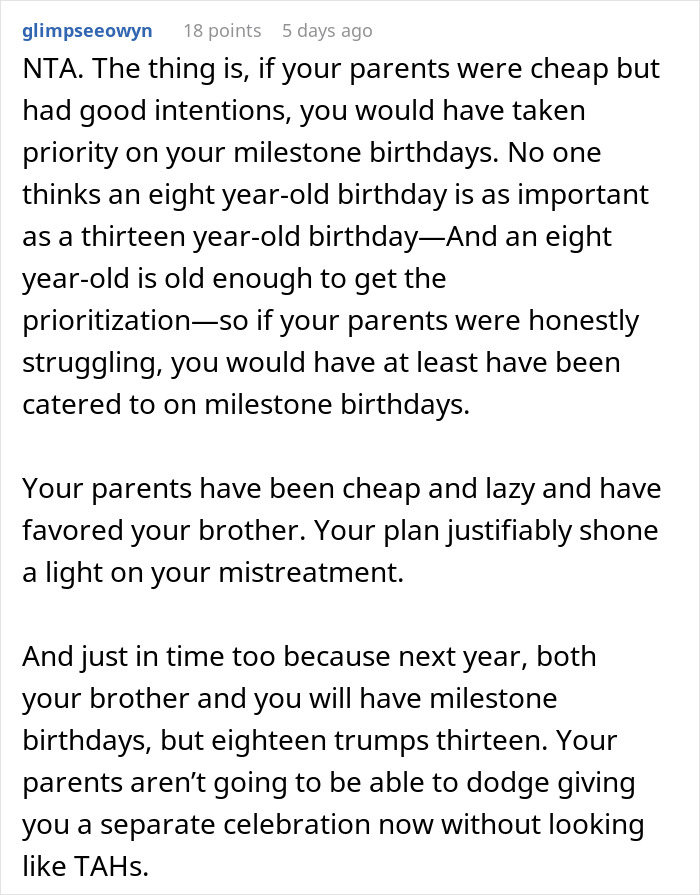 Teen Is Fed Up With Having To Celebrate Her Birthday With Her Little Brother, Infuriates Parents By Sabotaging It This Year Teen Is Fed Up With Having To Celebrate Her Birthday With Her Little Brother, Infuriates Parents By Sabotaging It This Year
