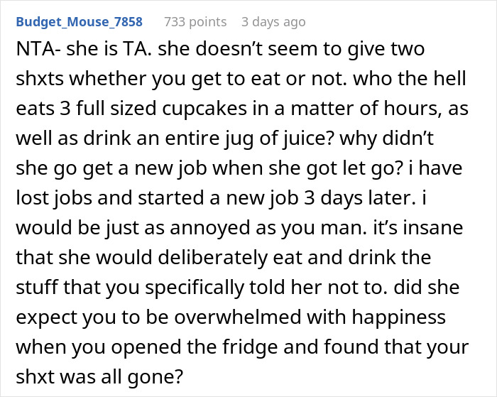 "She'll Leave Me With Plain Crackers": Guy Has To Go Hungry Because His Unemployed GF Eats Everything, He Finally Snaps