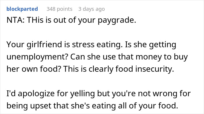 "She'll Leave Me With Plain Crackers": Guy Has To Go Hungry Because His Unemployed GF Eats Everything, He Finally Snaps