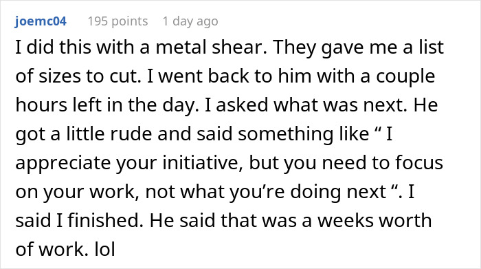 Person Tells How They Messed Up At Work By Doing The Job 5 Times Faster Than The Previous Employee Person Tells How They Messed Up At Work By Doing The Job 5 Times Faster Than The Previous Employee
