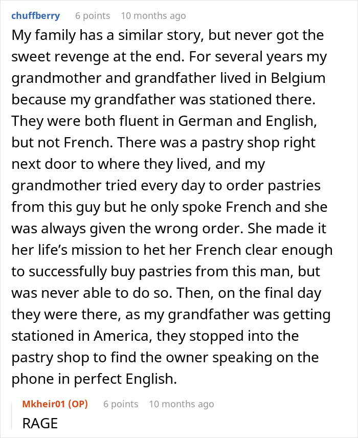 “She Told Her In Perfect English That She Didn’t Speak English”: French Worker Refuses To Serve An American, Regrets It When She Comes Back With Her French Husband “She Told Her In Perfect English That She Didn’t Speak English”: French Worker Refuses To Serve An American, Regrets It When She Comes Back With Her French Husband