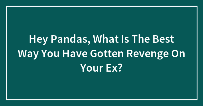 Hey Pandas, What Is The Best Way You Have Gotten Revenge On Your Ex? (Closed)