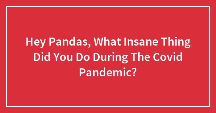 Hey Pandas, What Insane Thing Did You Do During The Covid Pandemic? (Closed)