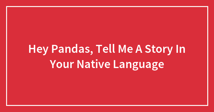 Hey Pandas, Tell Me A Story In Your Native Language (Closed)