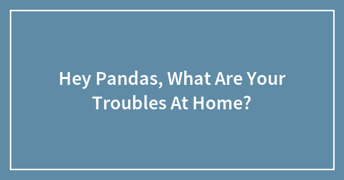 Hey Pandas, What Are Your Troubles At Home? (Closed)