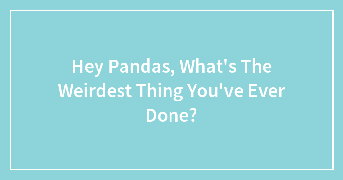 Hey Pandas, What’s The Weirdest Thing You’ve Ever Done?
