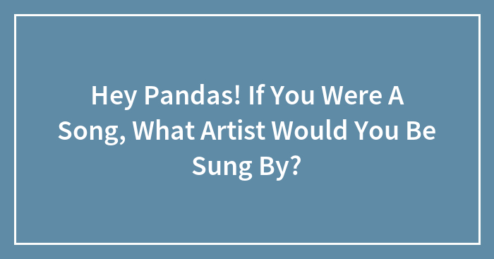 Hey Pandas! If You Were A Song, What Artist Would You Be Sung By?