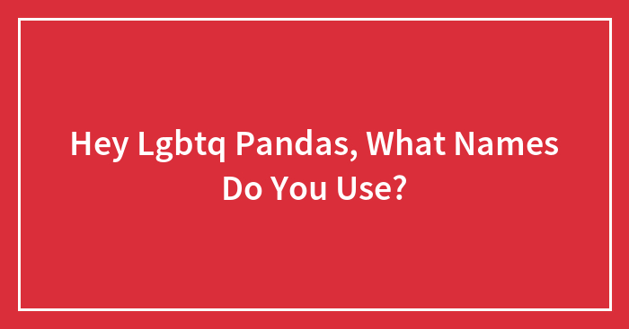 Hey Lgbtq Pandas, What Names Do You Use?