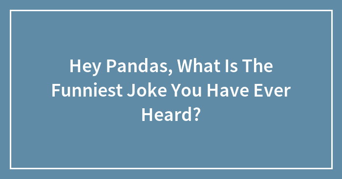 Hey Pandas, What Is The Funniest Joke You Have Ever Heard?