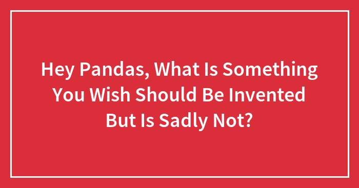 Hey Pandas, What Is Something You Wish Should Be Invented But Is Sadly Not?