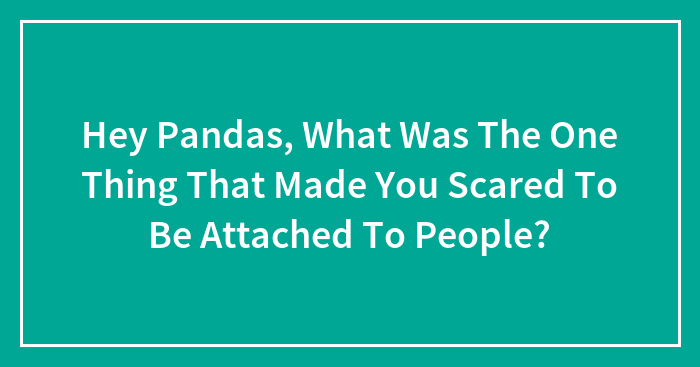 Hey Pandas, What Was The One Thing That Made You Scared To Be Attached To People? (Closed)