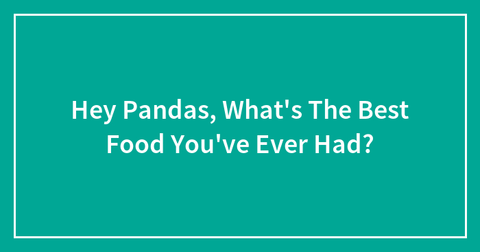 Hey Pandas, What’s The Best Dish You’ve Ever Had?
