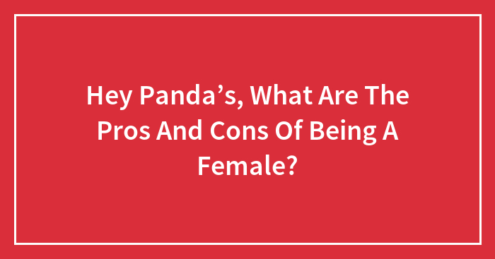 Hey Panda’s, What Are The Pros And Cons Of Being A Female?