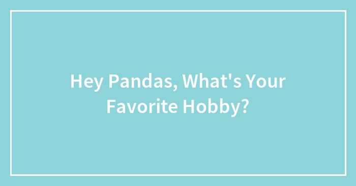 Hey Pandas, What’s Your Favorite Hobby?
