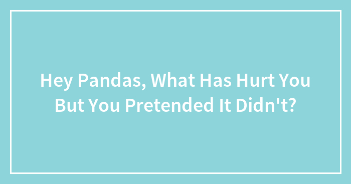 Hey Pandas, What Has Hurt You But You Pretended It Didn’t?