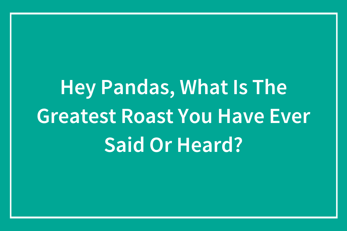 Hey Pandas, What Is The Greatest Roast You Have Ever Said Or Heard