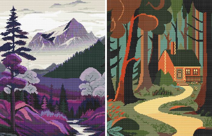 Landscape In Cross-Stitch Patterns (10 Pics)