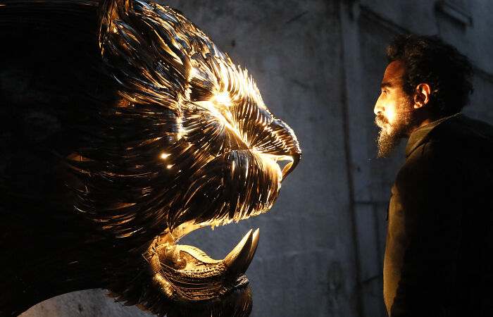 I Made Jaguar, Saber-Tooth Tiger And Lion Sculpture With Hammered Steel (11 Pics)