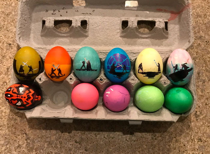 Unos huevos que pinté para Pascua