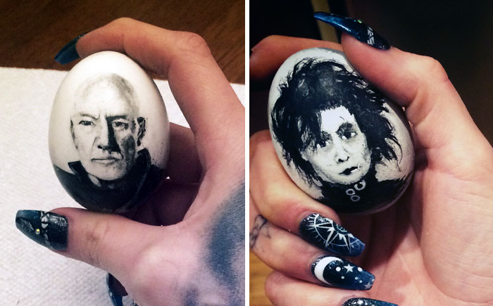 I Never Got Around To Posting My Easter Eggs, But This Is Professor Eggsavier And Eggward Scissorhands