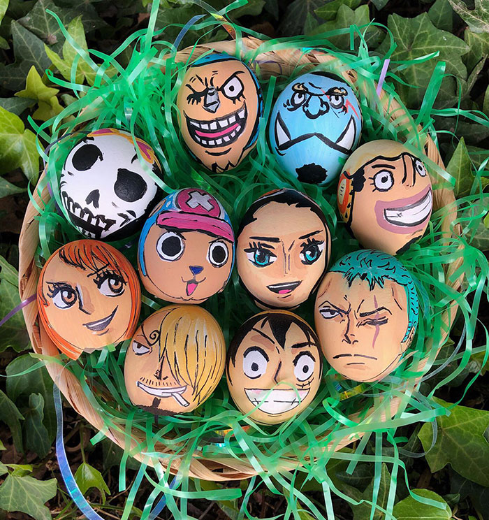 I Made These Mugiwara Easter Eggs. It's Hard To Paint On Egg Shells, So I'm Sorry If They Look A Bit Deformed