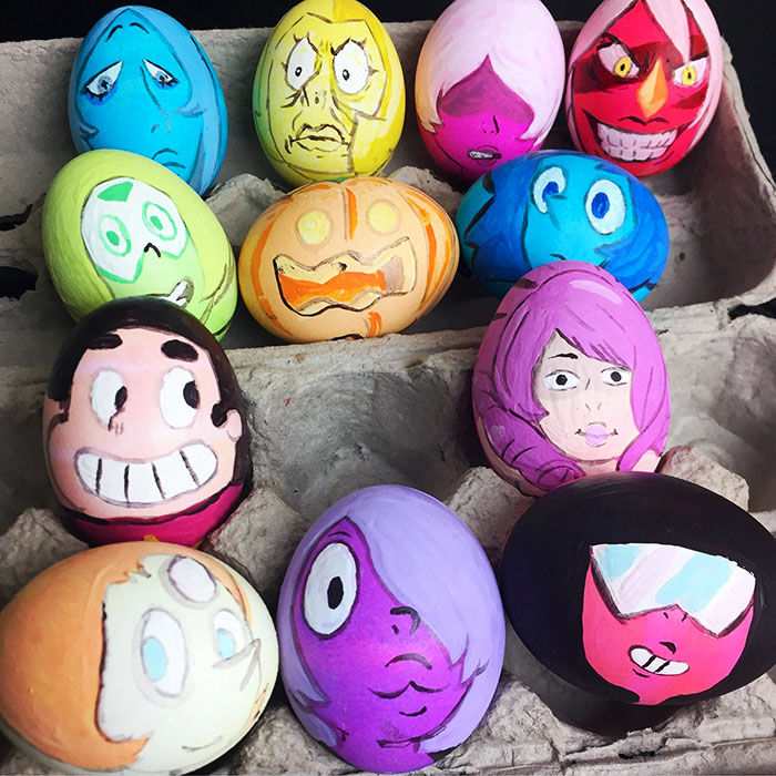 I Hand-Painted Eggs As 12 Steven Universe Characters For Easter