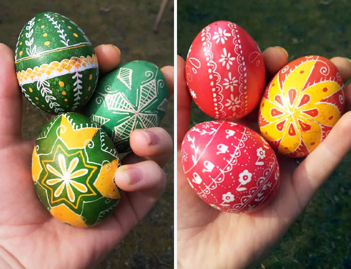 I Tried Painting Eggs Using The Pysanky Method. It's Very Time-Consuming But Kinda Therapeutic