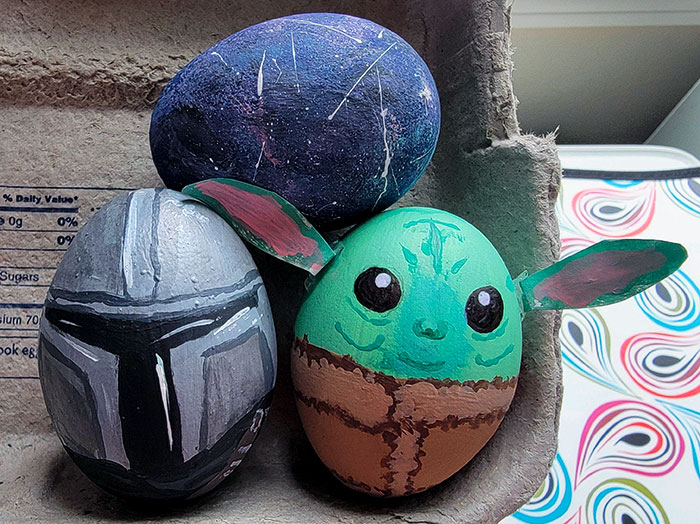 I Tried My Best To Paint Mando And Grogu Eggs For Easter