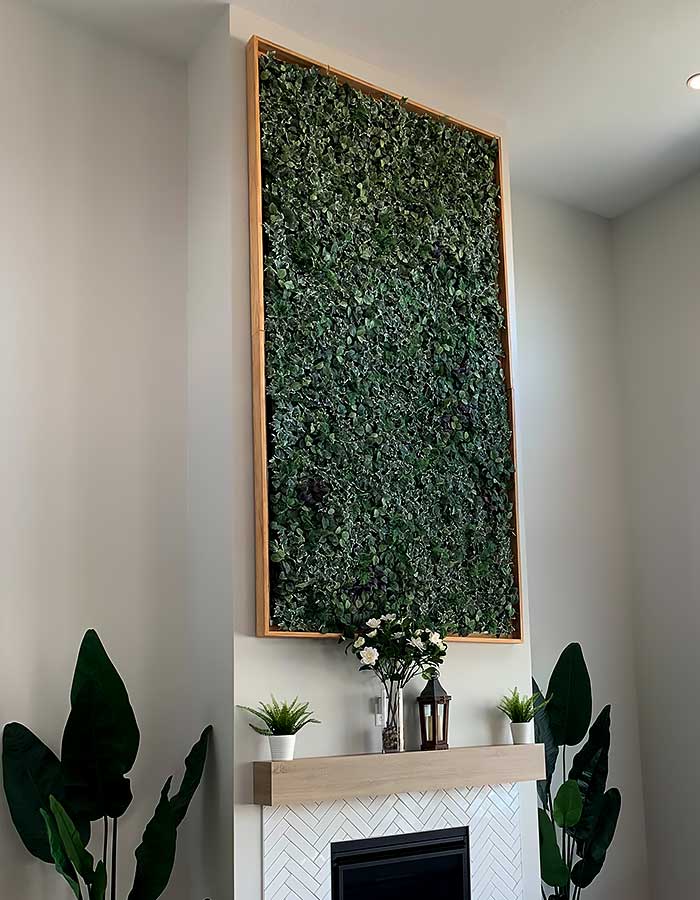 Plant wall in the living room 