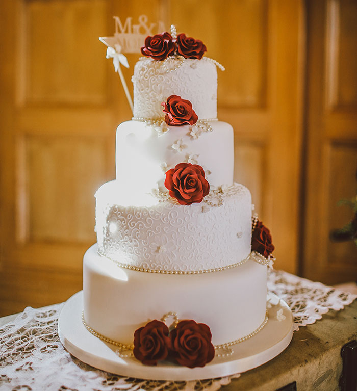 Wedding cake with flowers