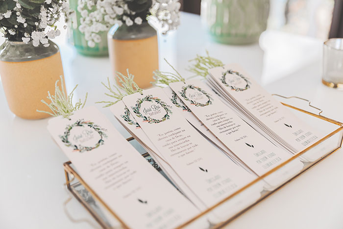 Picture of wedding menu displays