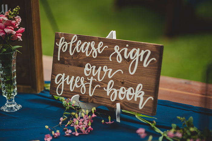 Picture of guest book sign