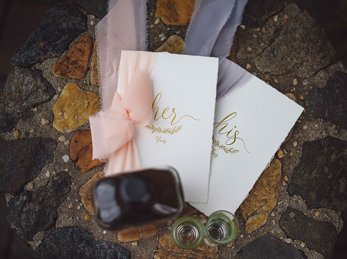 Wedding cards on the floor