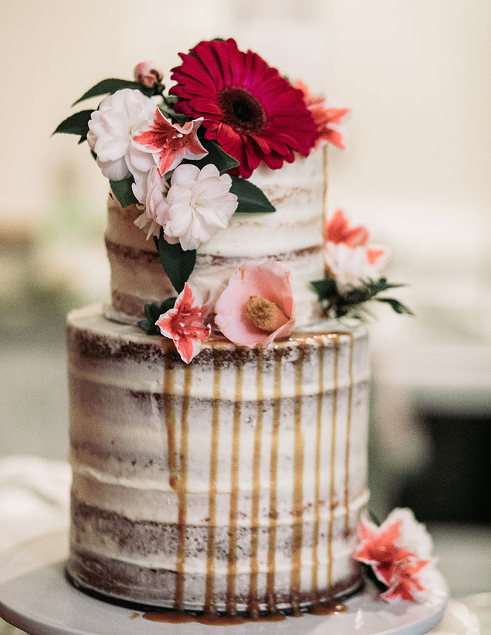Wedding cake with flowers