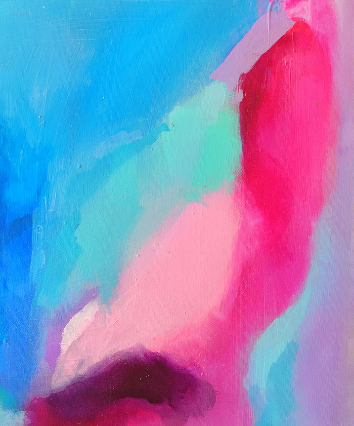Blue, pink and purple color painting