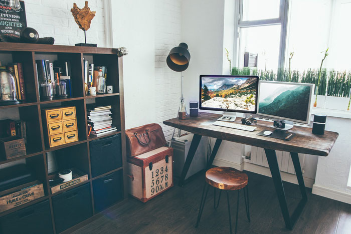 Photo of work room with wooden details